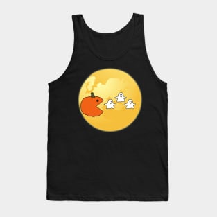 Funny Halloween Pumpkin Eating Ghost On The Moon For Men Women Kids Tank Top